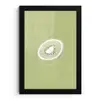 Kiwi - Lijntekening - Minimalistisch - Groen fotolijst zwart zonder passe partout klein -3d