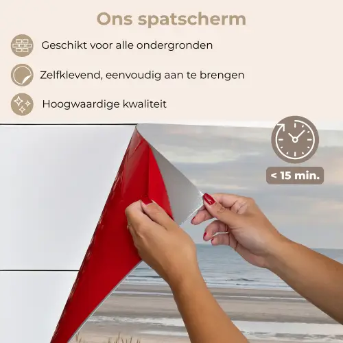 Zandstrand - Bewolkt - Duinen keuken achterwand spatscherm klein -spatscherm_NL
