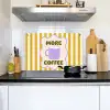 More coffee - Geel - Paars - Strepen - Mok Inductie beschemer met haakjes klein -sfeer2