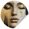 Abstract - Goud - Gezicht - Lippen Wandcirkel behangsticker klein -3d