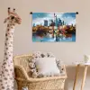 Bomen Frankfurt- Stad - Skyline - Brug Wandkleed katoen klein -wsfeer5_kind
