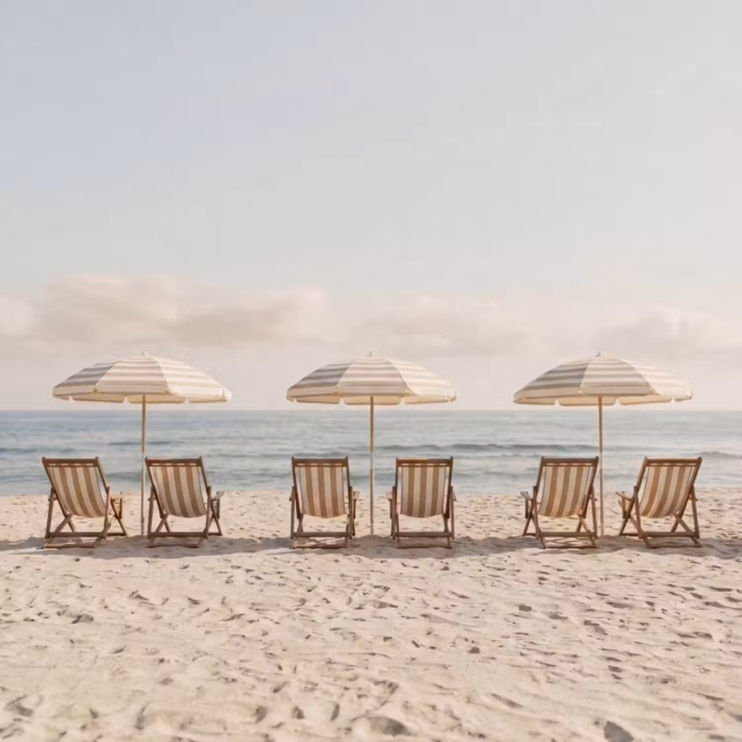Tapete - Strand - Stühle - Sonnenschirm