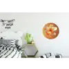 Glazen - Bloem - Oranje Wandcirkel aluminium klein -kinderkamer