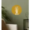 Lijnillustratie - Ananas - Bladkroon - Okergeel Wandcirkel behangsticker klein -sfeer2