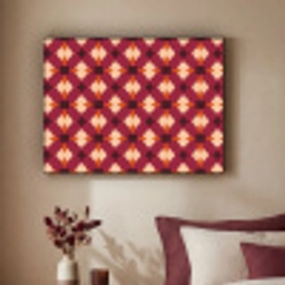 Retro - Patroon - Kleurrijk Textielframe zwart klein 947 -sfeer1