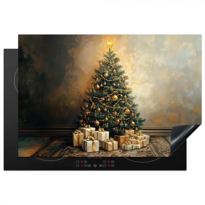 Kerstboom - Cadeaus - Goud Inductie beschermer vinyl 3mm klein -3d