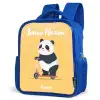 Panda - Step - Geel Kinderrugzak - Blauw middel -schuin