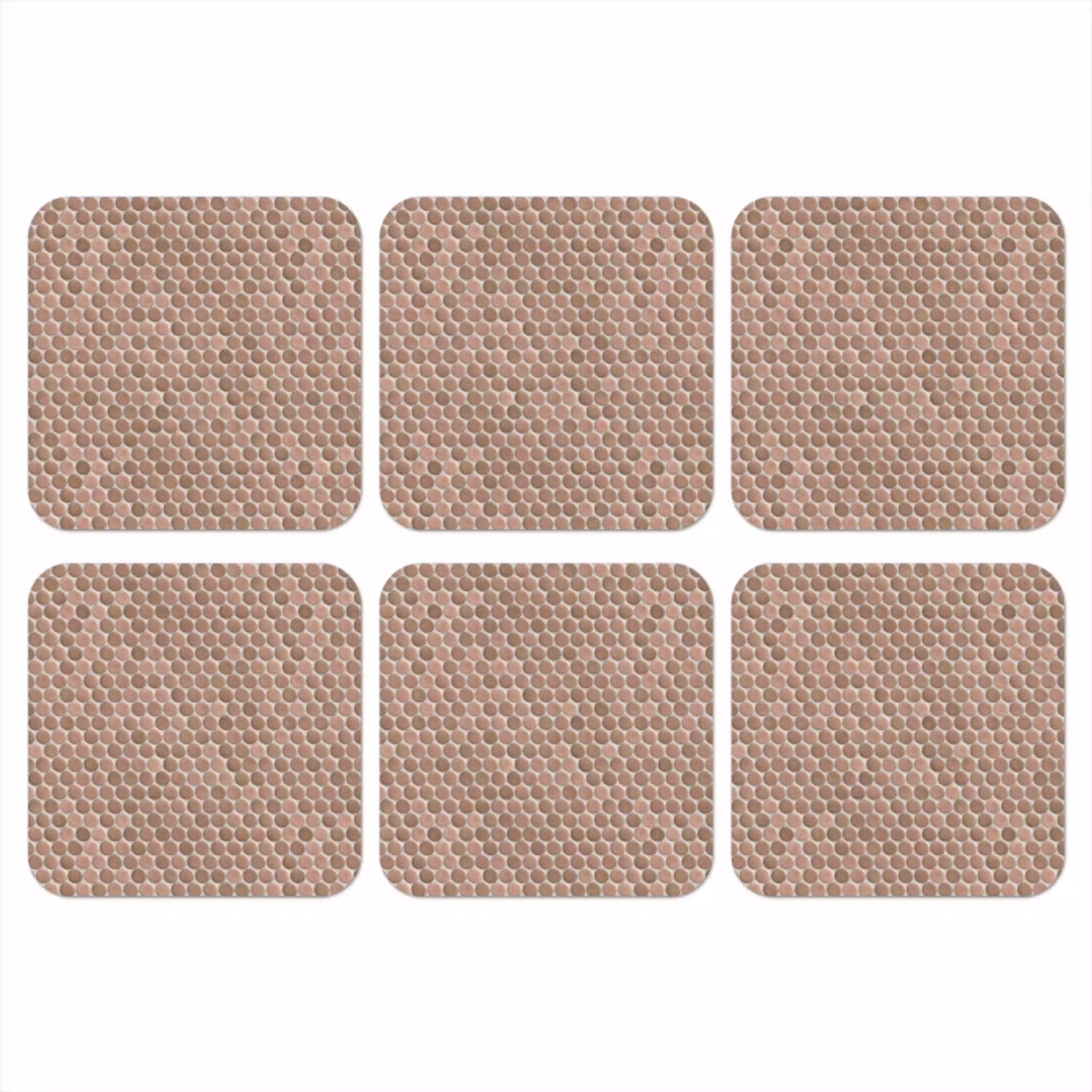 Penny - Mozaïek - Oudroze - Terracotta onderzetter kurk middel 366 -3d