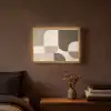 Geometrisch - Geweven structuur - Modern Light Box met batterij (Wandlamp) middel -sfeer4