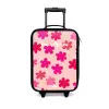 Roze bloemen Kinderkoffer - Zwart klein -3d