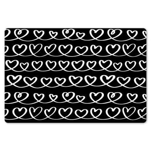 Harten - Verweven - Zwart - Wit Placemat vinyl groot 368 -zzsfeer1_Kitchenyeah-website
