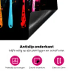 Lepels - Kruiden - Modern - Graffiti - Verf - Kleurrijk Inductie beschermer vinyl 3mm klein -wsfeer4_website