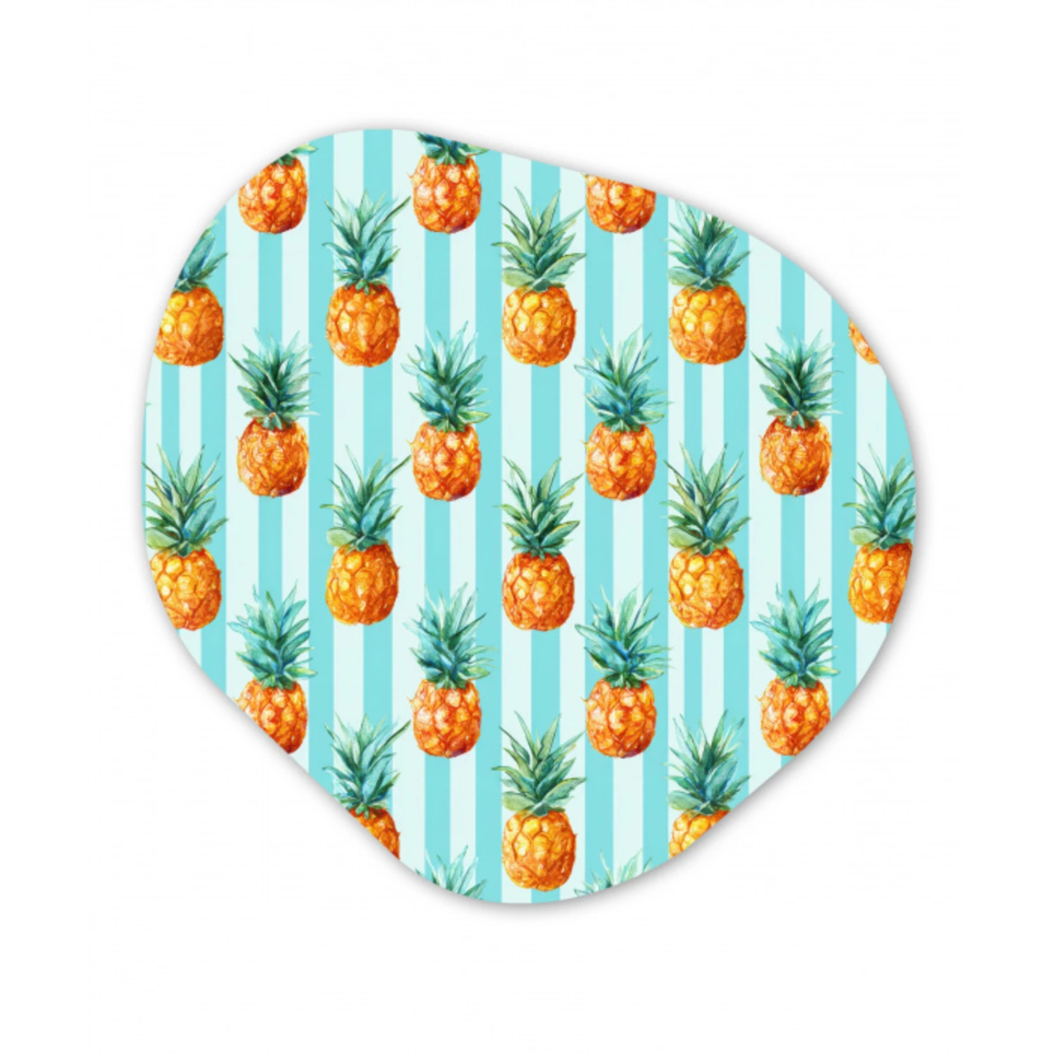 Ananas - Strepen - Groen Wandcirkel Organisch Forex 3mm klein 629 -3d