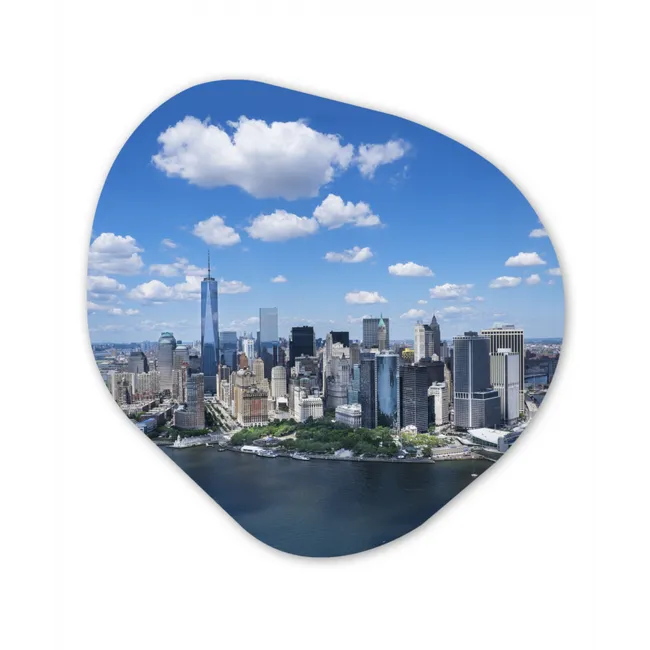 New York - Manhattan - Skyline Wandcirkel Organisch Forex 3mm klein -3d