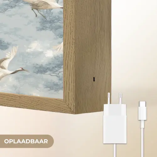 Wolken - Kraanvogels - Blauw Light Box met batterij (Wandlamp) middel 907 -USP_websiteoplaadbaarNL
