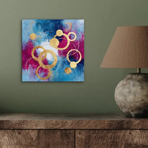 Cirkels - Goud - Abstract aluminium wit klein -sfeer2