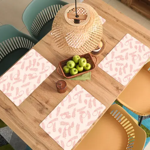 Roze - Veren - Patroon Placemat vinyl groot 368 -zzsfeer5_Kitchenyeah-website