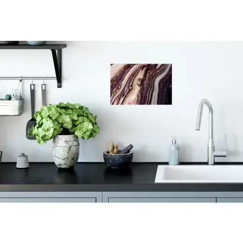 Marmer - Roze - Goud - Glitter - Marmerlook Muursticker klein -keuken