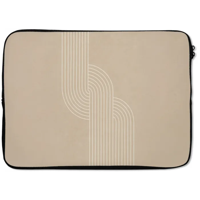 Parallelle lijnen - Lichte textuur - Beige laptophoes neopreen klein -zkaufland3dotto