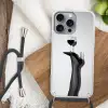 Hak - Wijn - Minimalistisch - Zwart Hoesje iPhone 16 Pro Max met koord klein -sfeer4