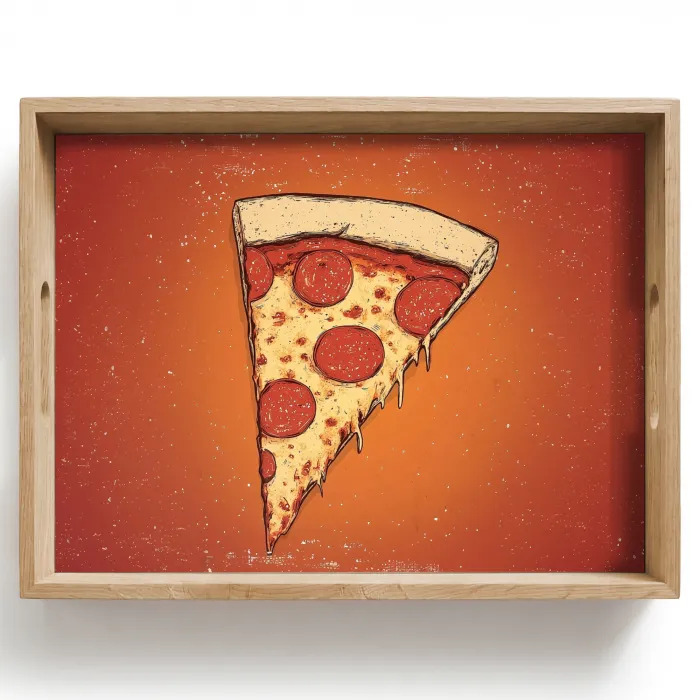 Pizza - Kaas - Rood - Pepperoni Dienblad Rechthoek middel -z3d_shopping