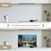 Winterkermis - Dorp - Kleurrijk keuken achterwand spatscherm klein -voor_na_NL