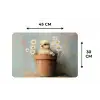 Bloempot - Kuiken - Bloemetjes Placemat vinyl groot -specs