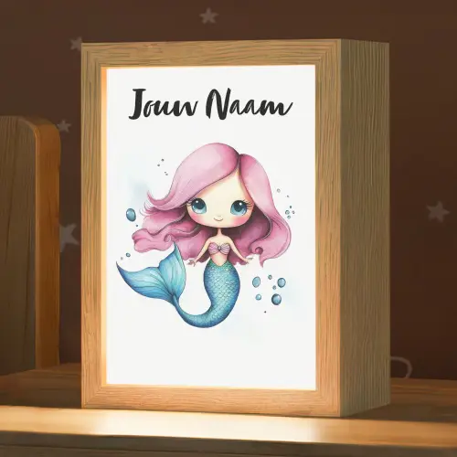 Zeemeermin - Roze Light Box met kabel (Kinderlampje) klein -zzz_3d_website