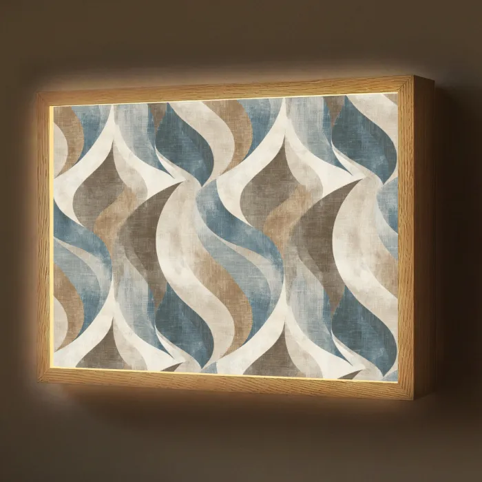 Abstract - Golven - Kleurrijk Light Box met batterij (Wandlamp) middel 907 -z3d_website