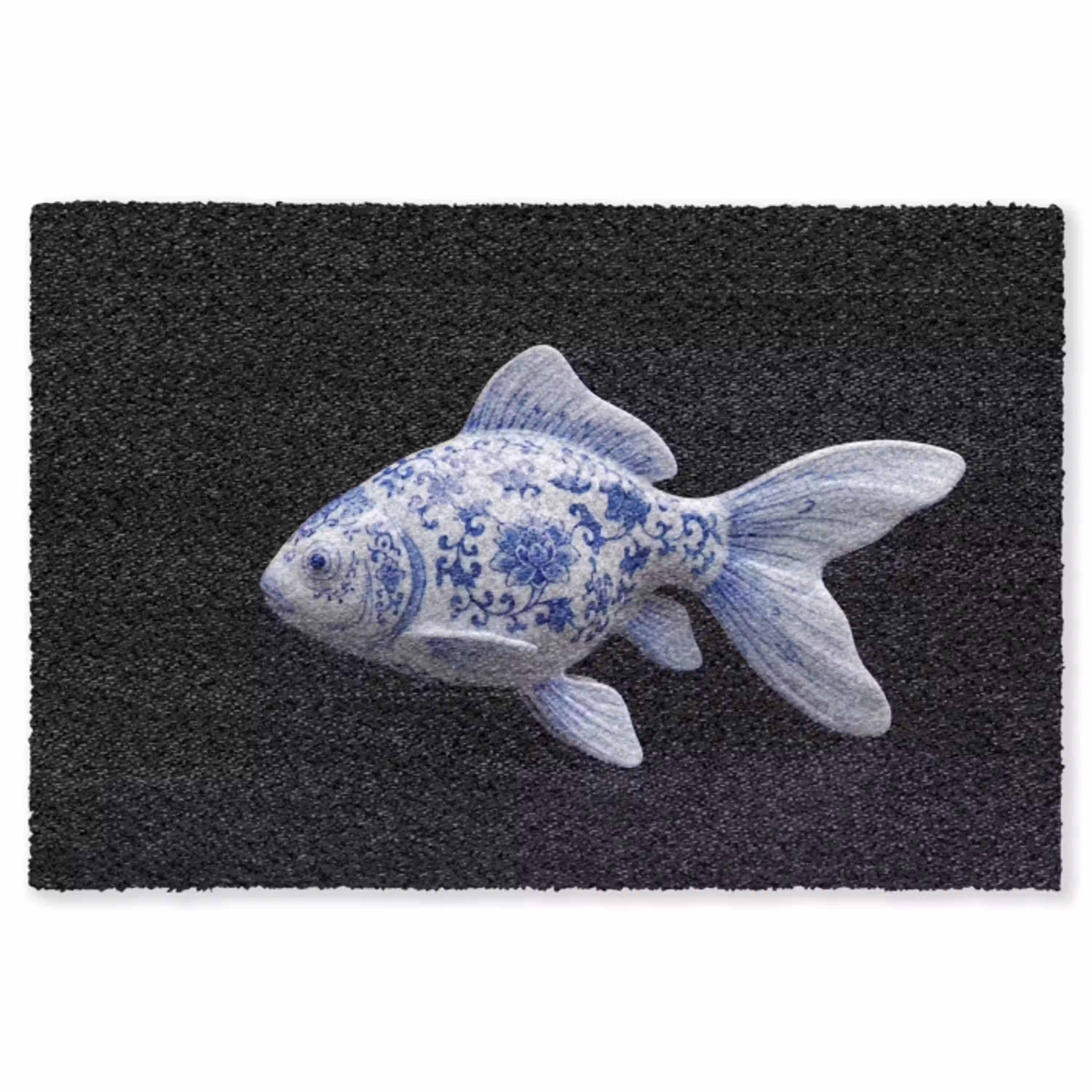 Porselein - Goudvis - Delfts - Blauw Vloerkleed Rechthoek klein -3d