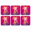 Geit - Hoorns - Kimono - Kleurrijk onderzetter kurk middel -3d