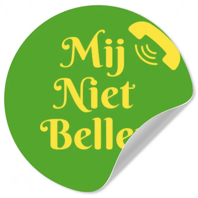 Behangcirkel - Mij niet bellen - Telefoon - Groen