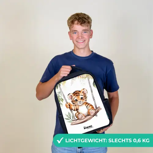 Schommelend tijgerwelpje waterverf tekening Rugzak - Zwart middel -sfeer7_NL