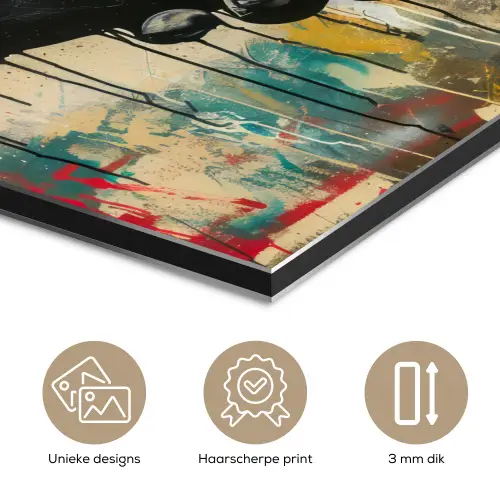 Graffiti - Rozen - Handen - Street art - Banksy aluminium wit klein -closeup_NL