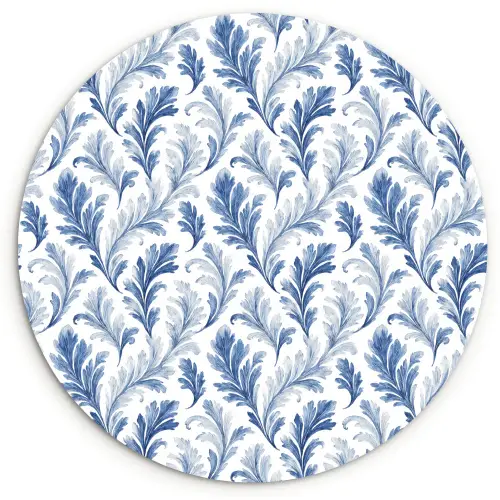 Frans - Citroen - Bladeren  - Blauw Wandcirkel kunststof plaat 5mm dik klein 188 -3d