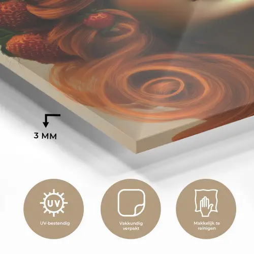 Vrouw - Aardbeien - Kroon plexiglas 5mm klein -sfeer2