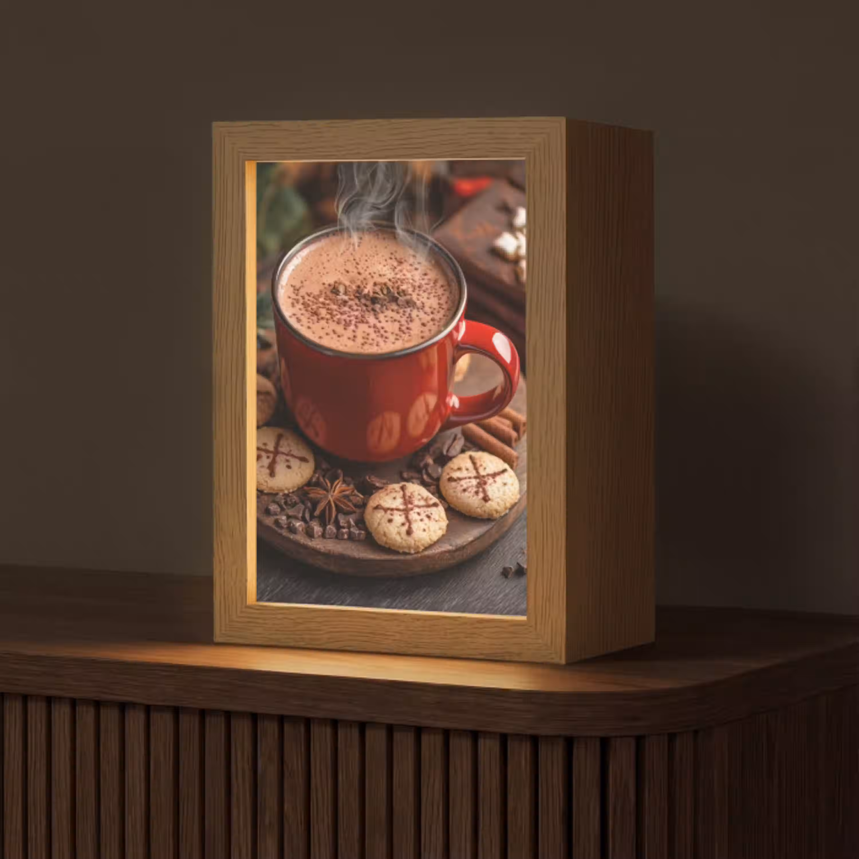 Chocolademelk - Mok - Winter - Kerst - Gezelligheid Light Box met kabel (Tafellamp) klein -z3d_website