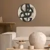 Cirkels - Lijnen - Vormen - Zwart Akoestische PET Vilt - Rond klein -sfeer1