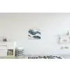 Lijnen - Golven - Abstract - Blauw textielposter latten blank klein -kinderkamer