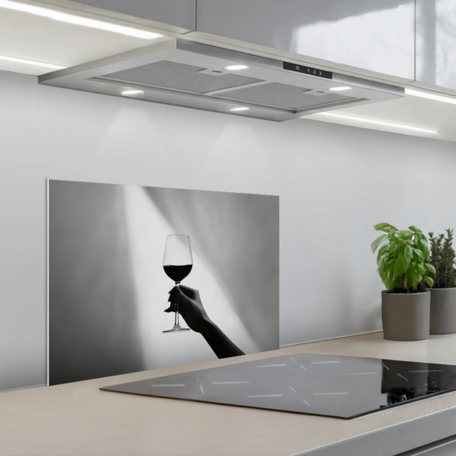 Lichtinval - Wijn - Rood - Glas keuken achterwand spatscherm klein -3d_schuin