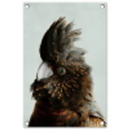 Kaketoe - Vogel - Brons tuinposter los doek klein -3d
