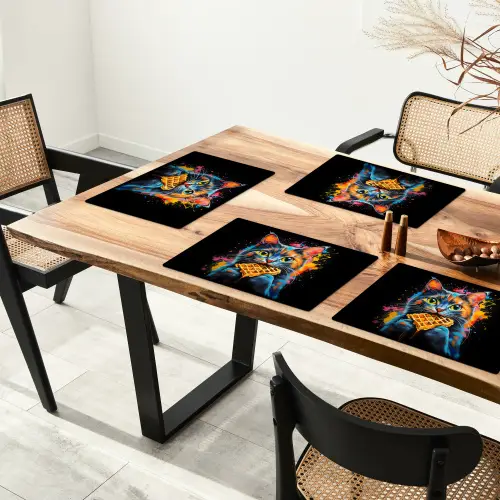 Kat - Graffiti - Kleurrijk - Wafel - Eten Placemat vinyl groot -zzsfeer4_Kitchenyeah-website