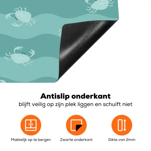 Zee - Dieren - Blauwe krab - Blauw Inductie beschermer vinyl 3mm klein 276 -zzzzzzz-td-onderkant