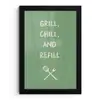 Grill - Groen - Zomer - Quote fotolijst zwart zonder passe partout klein -3d