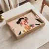 Vrouw - Bloemen - Pastel Dienblad Rechthoek middel -sfeer1