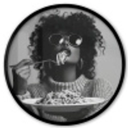 Vrouw - Pasta - Zwart - Wit Fotolijst rond zonder passe partout klein -3d