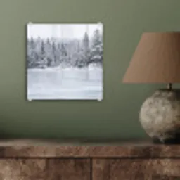 Meer - Dennen - IJs - Winter - Rustgevend plexiglas 5mm klein -sfeer3