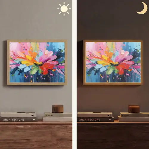 Kleuruitbarsting - Expressieve sfeer - Bloem Light Box met batterij (Wandlamp) middel -sfeer3