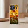 Zonnebloem - Mozaïek - Zonsondergang - Geel Telefoonhoesje iPhone 17 Pro Max klein -sfeer2