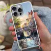 Brug - Stad - Huizen - Boot Hoesje iPhone 16 Pro Max met koord klein -sfeer3